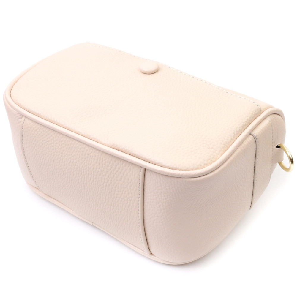 Компактна сумка крос-боді для жінок з натуральної шкіри на кожен день Vintage 22591 Біла Київ - фото 8