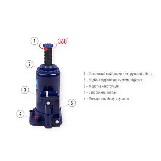 Домкрат гідравлічний 10 т, 195-375 мм (коробка) Iron Hand Мукачево