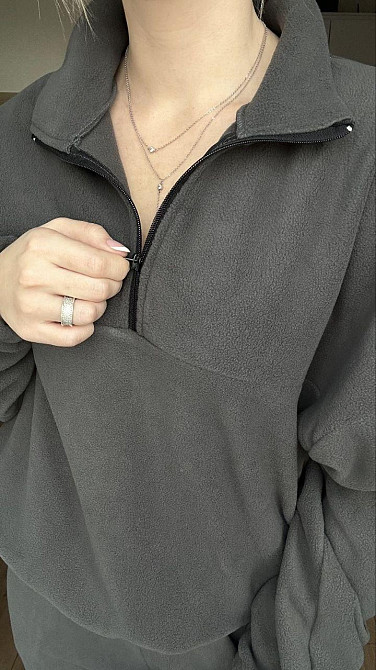 Жіночий теплий прогулянковий костюм-двійка: кофта та штани з полар флісу Графіт, 46/48 Одеса - фото 5