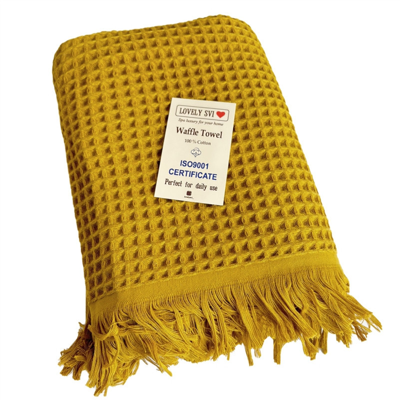 Вафельний рушник Lovely Svi - бавовна-  для ванної, готелів, спа - XXL 90х180 см -Жовтий (402437) Київ - фото 1