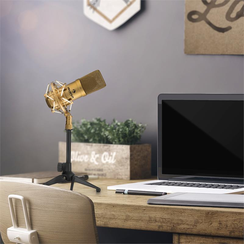 MIC-900G-LED Набор USB-микрофонов V1 | Золотая настольная подставка для конденсаторного микрофона (Германия, Ровно - изображение 2