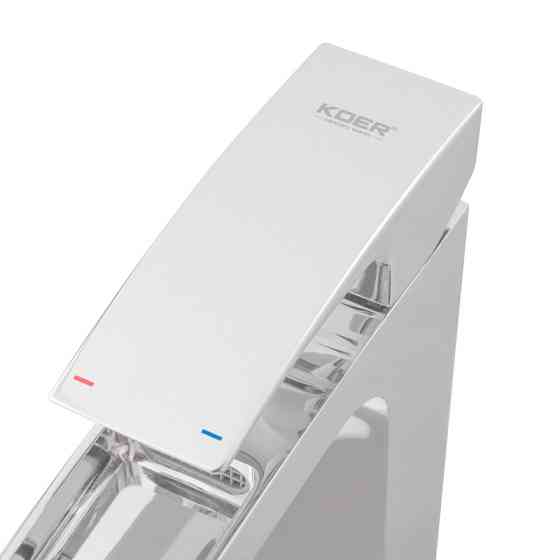 Высокий смеситель для умывальника Koer KB-15007-01 с водопадным изливом, хром (KR3448) Харьков