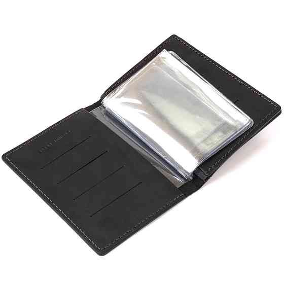 Кожаная обложка для документов Черный (GRANDE PELLE) Киев