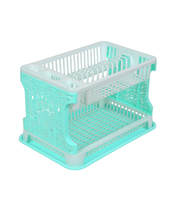 Сушилка для посуды Efe ажурная. 42х29х29 бело-бирюзовая Одесса - изображение 1