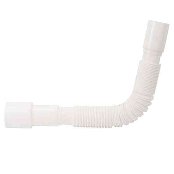 TAU Сифон для кухонной мойки с нержавеющим выпуском 3½" квадратным переливом и гибким отводом Ø Київ