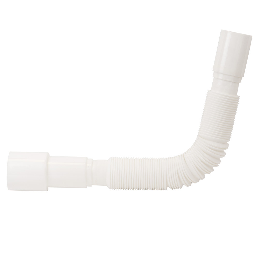 TAU Сифон для кухонной мойки с нержавеющим выпуском 3½" квадратным переливом и гибким отводом Ø Киев - изображение 2