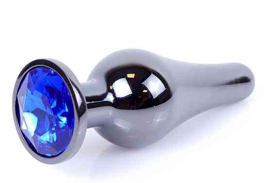 Анальна пробка Boss Series - Jewellery Dark Silver BUTT PLUG Blue, BS6400059 Sex Aura Київ