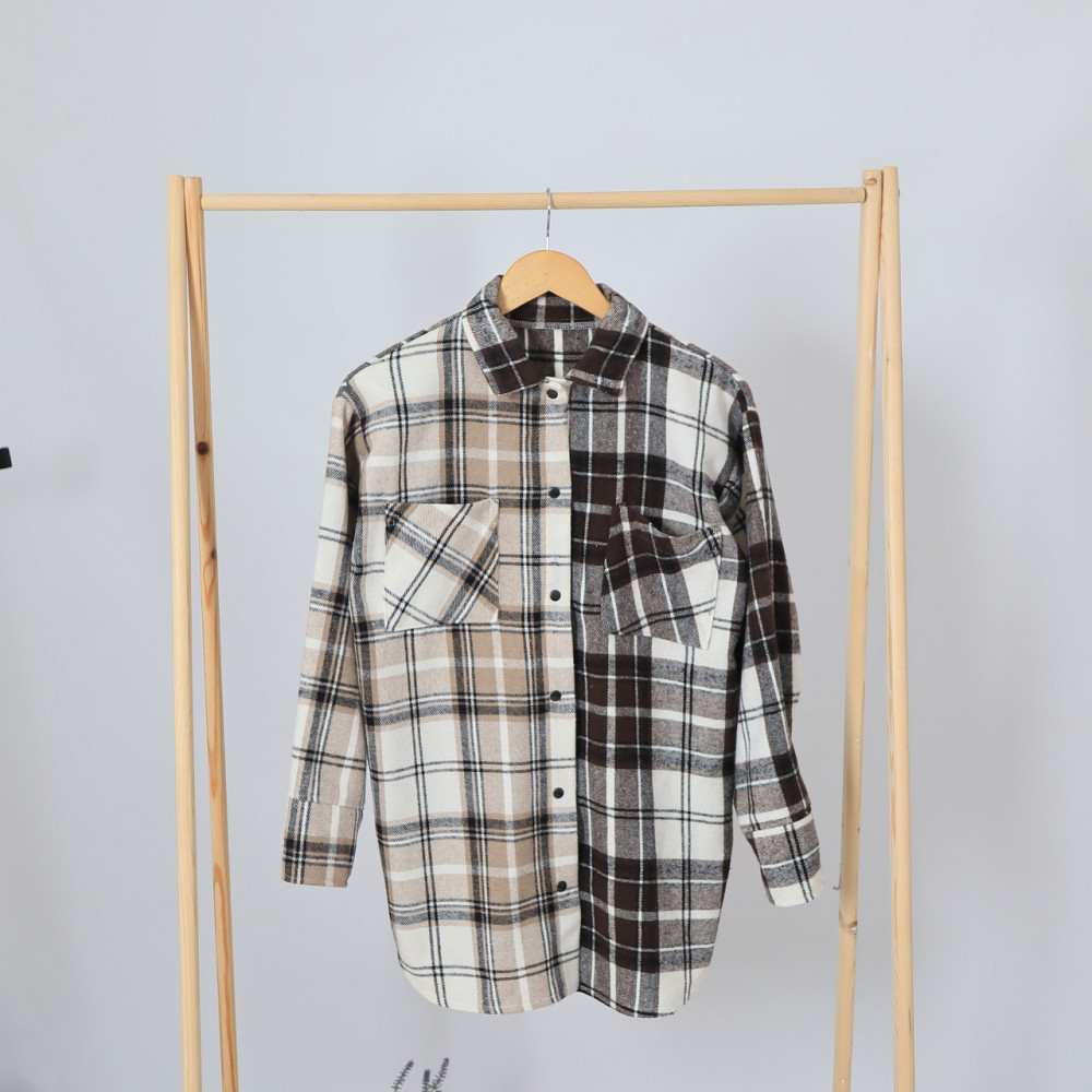 Детская теплая рубашка унисекс в бежевую клетку (цена указана за 1шт) Каменец-Подольский - изображение 4