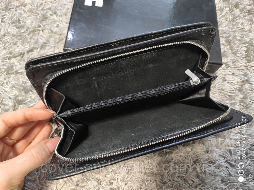 Кожаный мужской кошелек клатч на молнии и кнопках Marco Coverna M 141 Киев - изображение 4