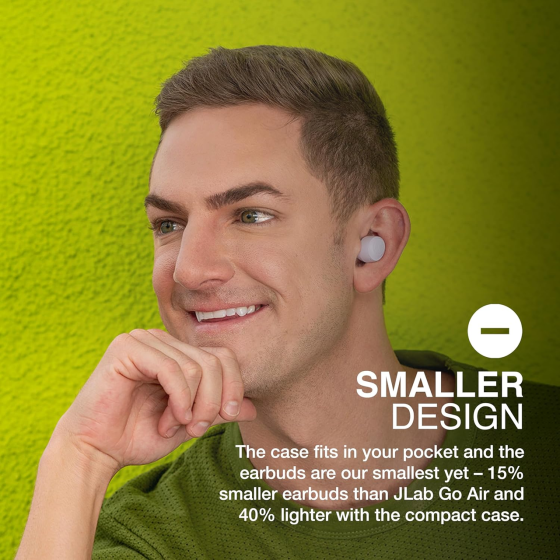 Бездротові навушники JLab Go Air Pop+ White Bluetooth-навушники з мікрофоном акумуляторні вологозахищені Хмарно-білі Київ