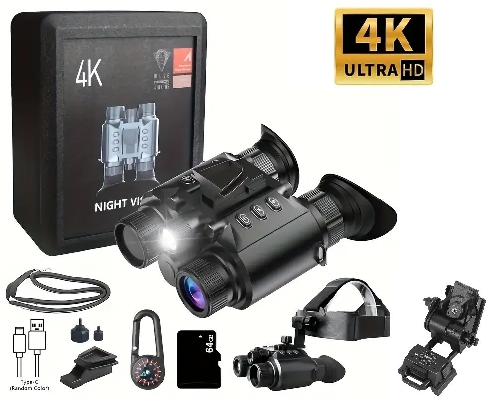 Бінокль нічного бачення Z9158 4K FHD HD 850нм (до 600 м у темряві) MicroSD 64 GB + кріплення Wilcox L4G24 (Метал) Київ - фото 9