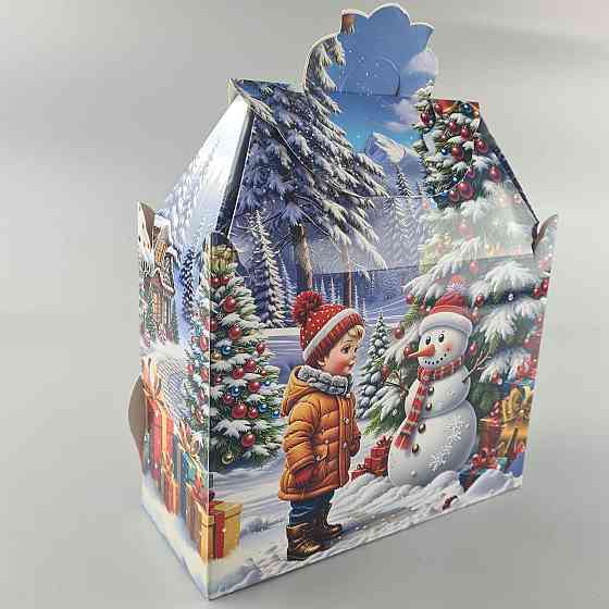 Новогодняя подарочная картонная упаковка для конфет (1000грм) №193 