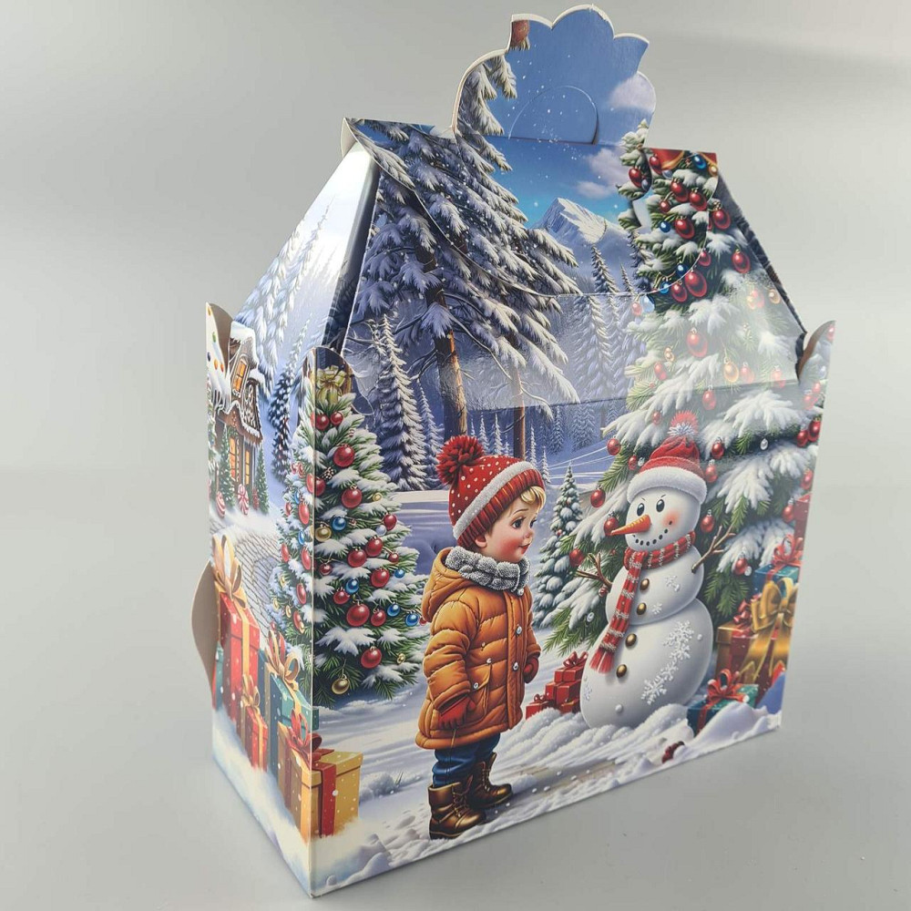 Новогодняя подарочная картонная упаковка для конфет (1000грм) №193 