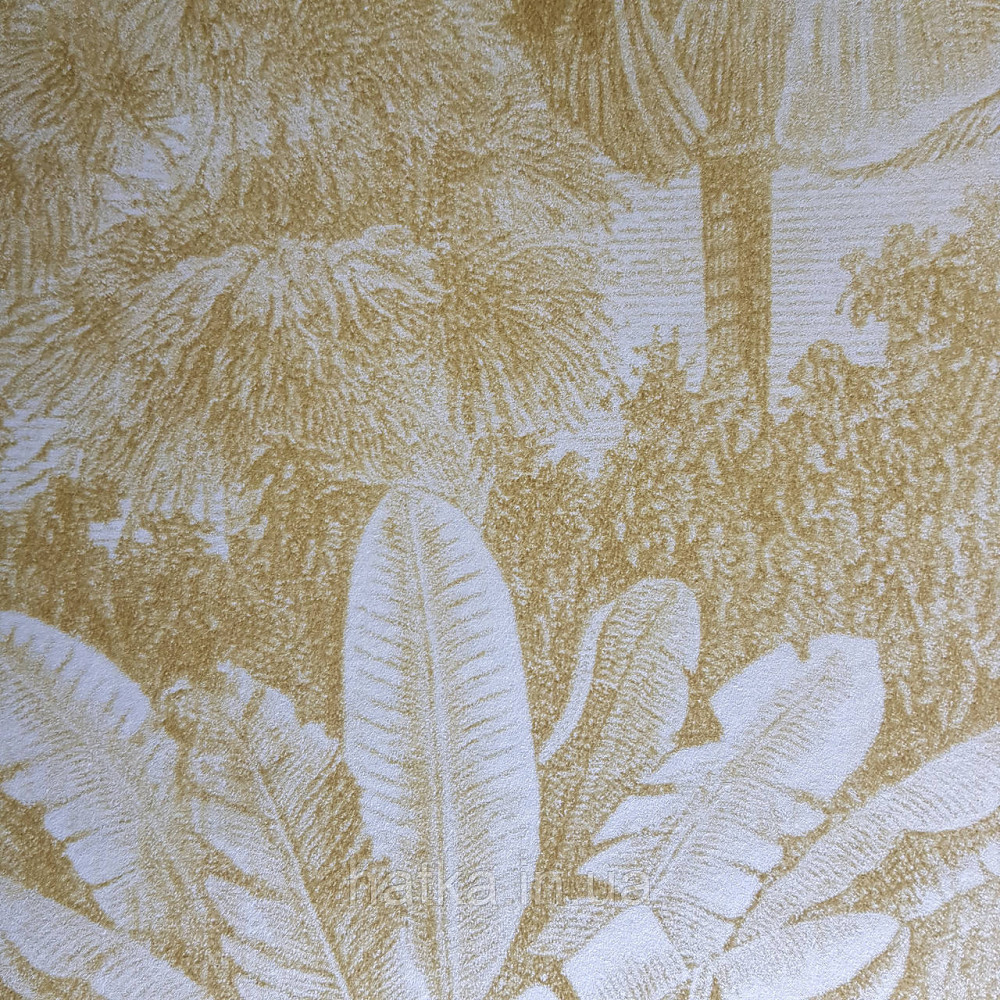 Шпалери флізелінові еко Rasch Kerala 0.53х10 м пальми листя екзотичні рослини жовті сріблясті Київ - фото 3