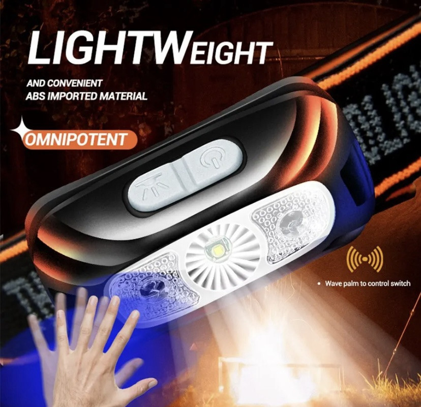 Налобный фонарик на аккумуляторе с зарядкой USB, фонарь для рыбалки,фонарик на голову, 4 режима зеленый Киев - изображение 4