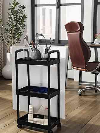 Стильний металевий візок-органайзер на колесах | 3 рівні | Ідеальний порядок у ванній та домі Київ