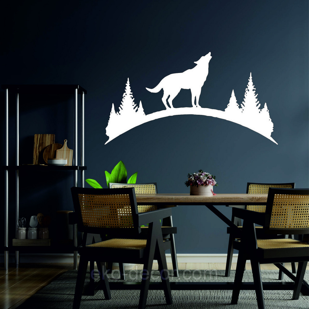 Декоративное настенное Панно «Волк», Декор на стену 110*58 см, Белый Киев - изображение 3