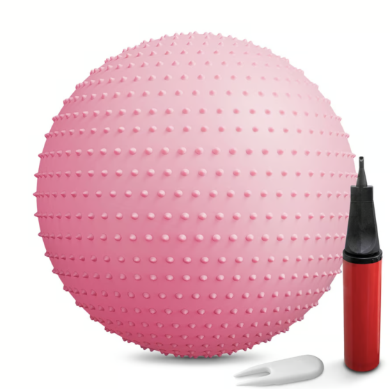 Фітбол масажний Hop-Sport 65см рожевий + насос Київ