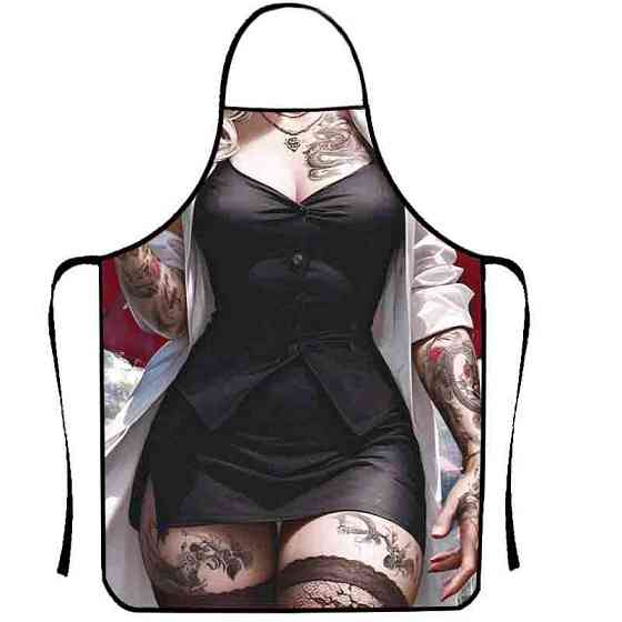 Фартух з приколом жінка з тату 80 на 60 см різнобарвний Київ
