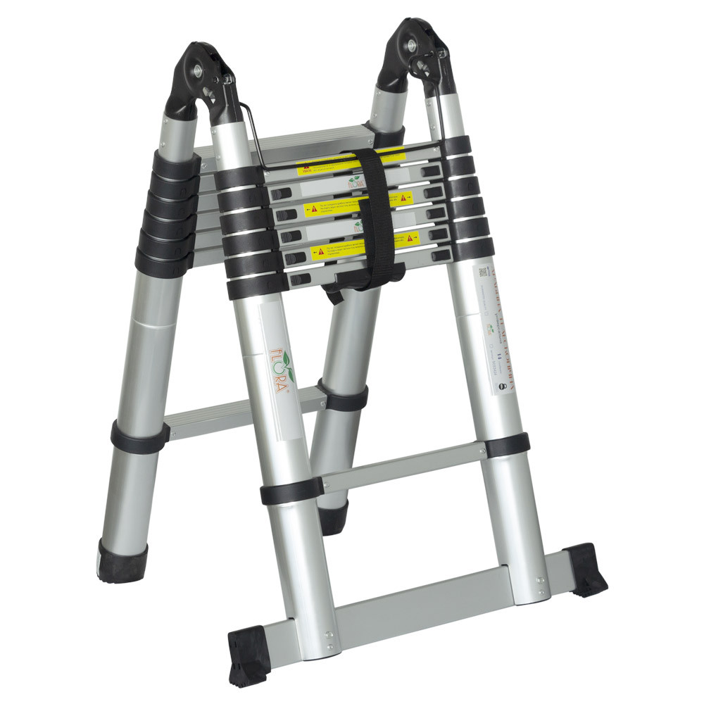 Flora Лестница телескопическая универсальная 14 ступеней 4.4м FLORA (5033424) Коломия - фото 7