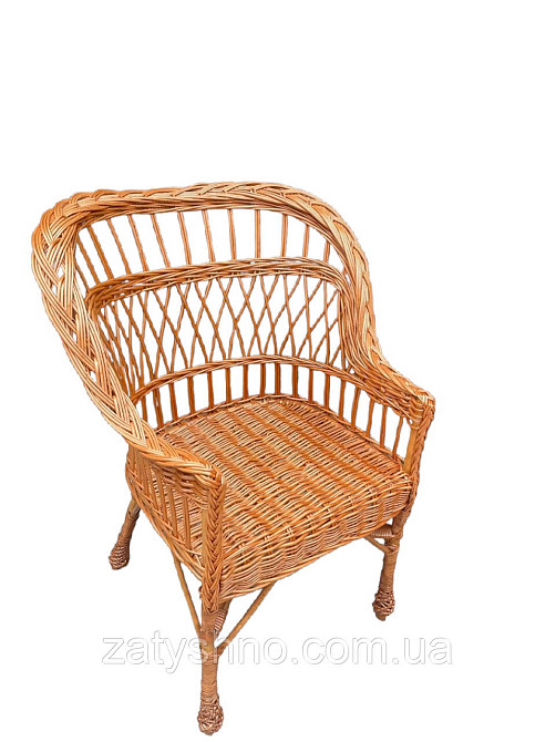 Крісло плетене з накидкою зеленою Київ - фото 4