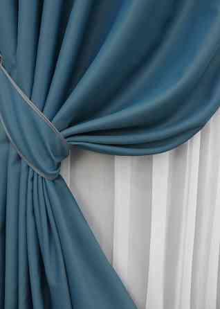 Комплект готовых штор VR-Textil Блэкаут Midnight № 1675ш Синий 150х270 см 2 шт (33-1046) Киев