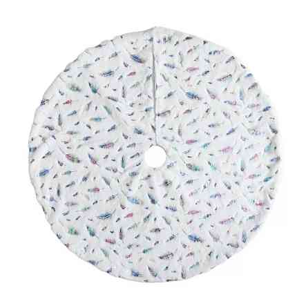 Коврик под елку с перышкам 90 см бело-разноцветный Киев