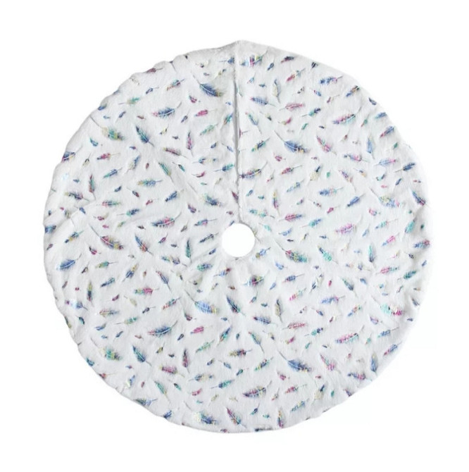 Коврик под елку с перышкам 90 см бело-разноцветный Киев - изображение 3