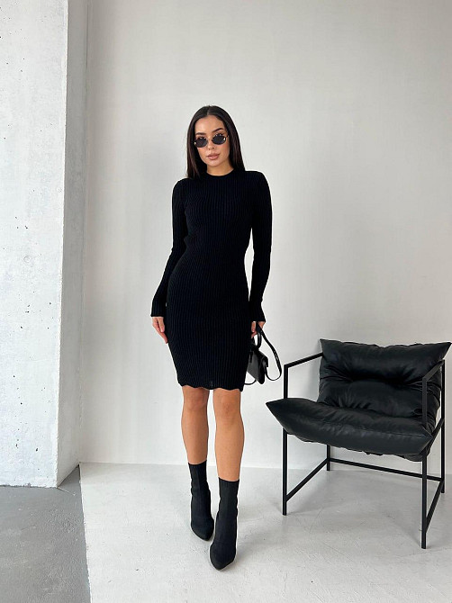 Женское базовое вязаное платье однотонный.  42-48р Киев - изображение 8