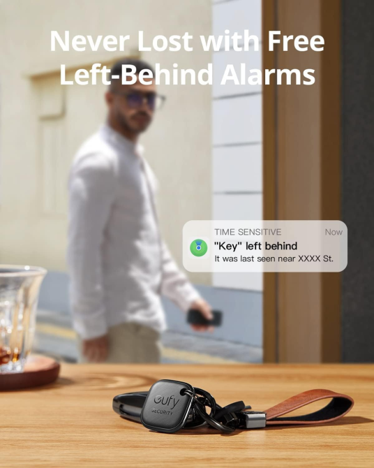 Комплект Bluetooth-трекерів eufy SmartTrack Link (2 шт.) для Apple Find My: Пошук ключів та багажу, Водонепроникний, Black Київ - фото 7
