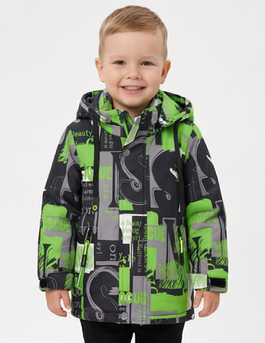Демисезонная куртка для мальчиков в черно - зеленом цвете 80,86,98,104 Николаев - изображение 4