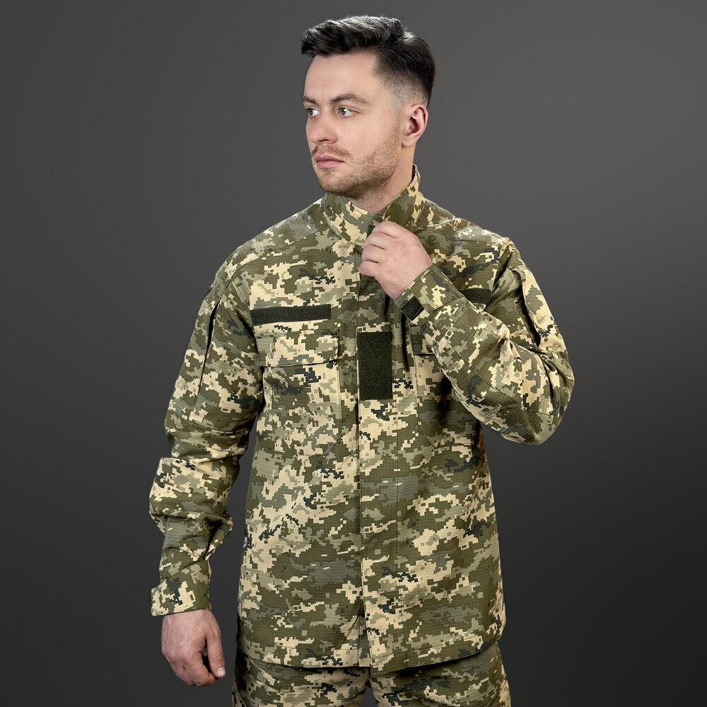 Чоловічий тактичний кітель демісезонний з кишенями піксель Pobedov Rip-Stop XL Київ - фото 1