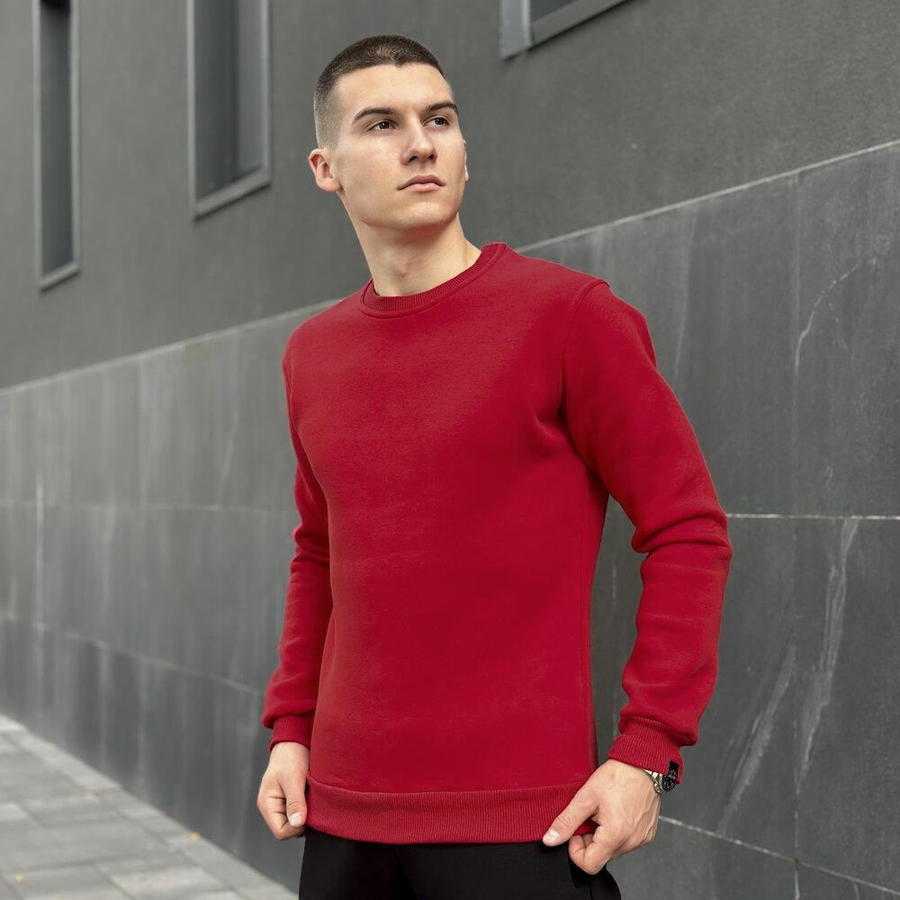 Свитшот мужской однотонный красный Pobedov 007 ЗИМА Киев - изображение 1