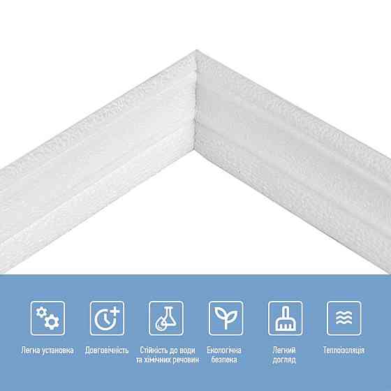 Плінтус РР самоклеючий 2300х70х4мм Білий (D) SW-00001829 Дніпро