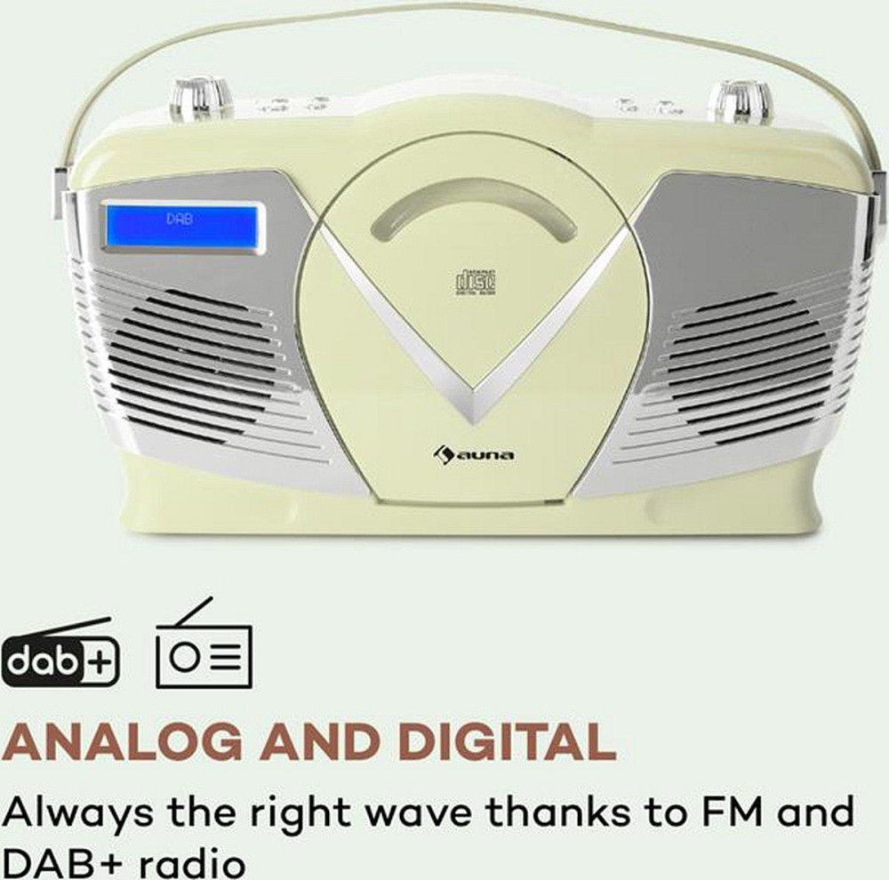 Проигрыватель в стиле ретро Auna RCD-70 DAB радио FM DAB+ CD плеер USB Bluetooth крем Германия Днепр - изображение 7