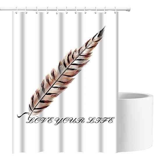 Шторка для ванны из полиэстера водонепроницаемая Bathlux 180x180 см с кольцами, занавеска для ванной комнаты Каменец-Подольский