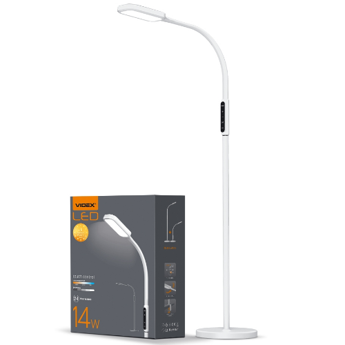 Торшер підлоговий LED 14W 3000-5500K 220V білий VL-TF07W Videx Житомир