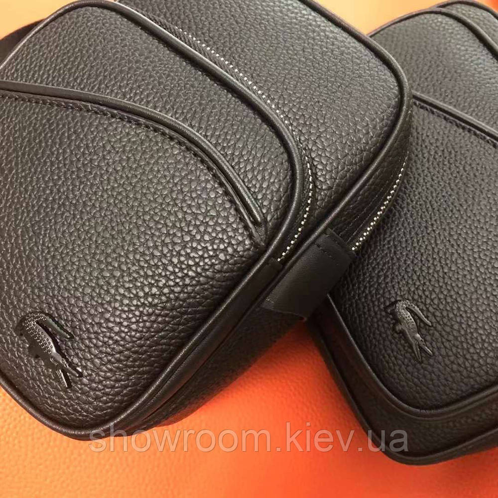 Мужская небольшая сумка через плечо Lacoste (4563) черная Киев - изображение 6