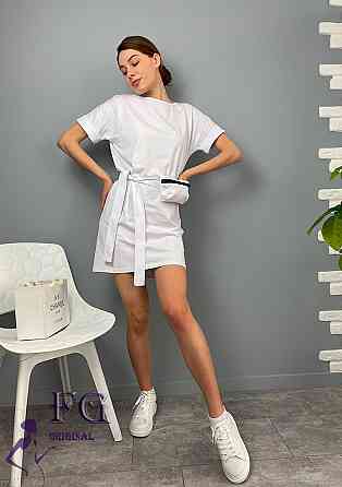 Жіноче літнє плаття з сумочкою на поясі "Амбер" оптом | Норма і батал | Розпродаж моделі Білий, 46-48 Київ