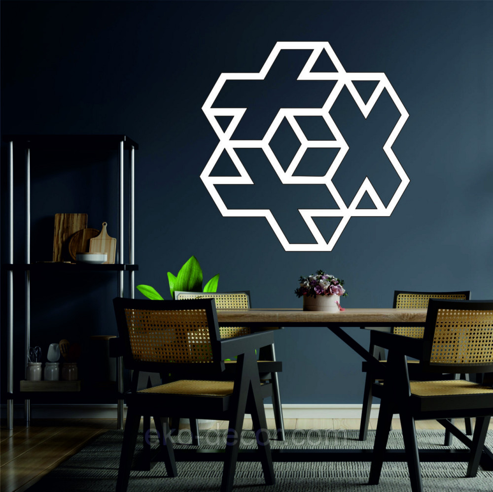 Декоративное настенное Панно «Плюсы» Декор на стену 90*90 см, Белый Киев - изображение 4