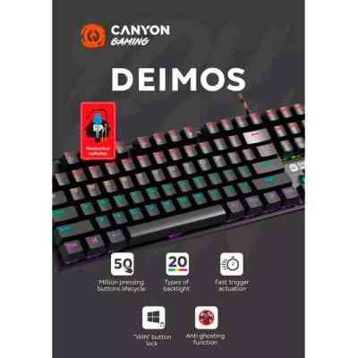 Клавиатура Canyon Deimos GK-4 Rainbow LED USB UA Black (CND-SKB4-US) Винница