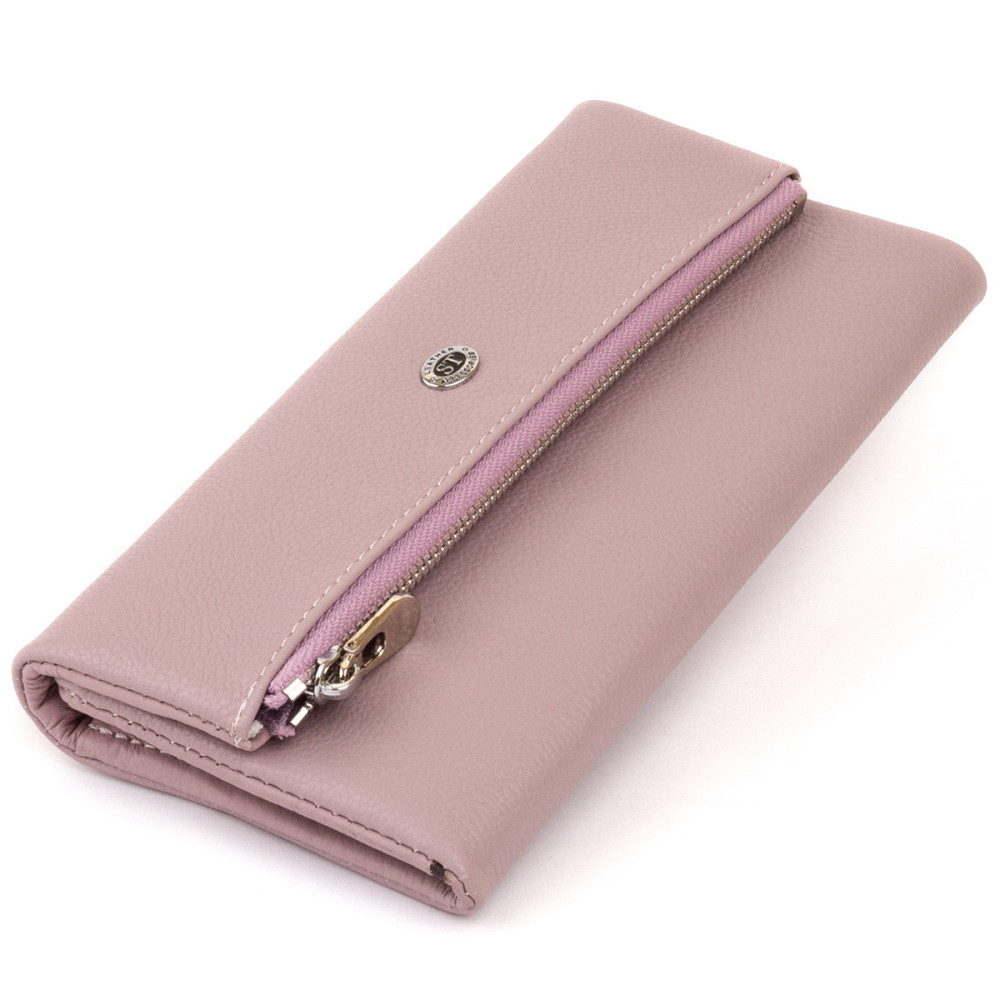 Клатч конверт з кишенею для мобільного шкіряний жіночий Ліловий (ST Leather) Київ - фото 5