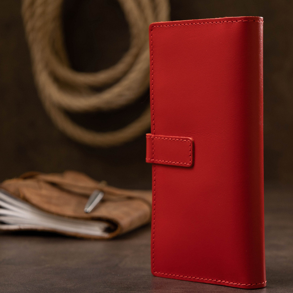 Шкіряне жіноче портмоне GRANDE PELLE 11516 Червоний Київ - фото 3