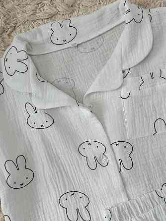 Дитяча піжама з мусліна шорти з сорочкою Зайчики 122-128 Харків