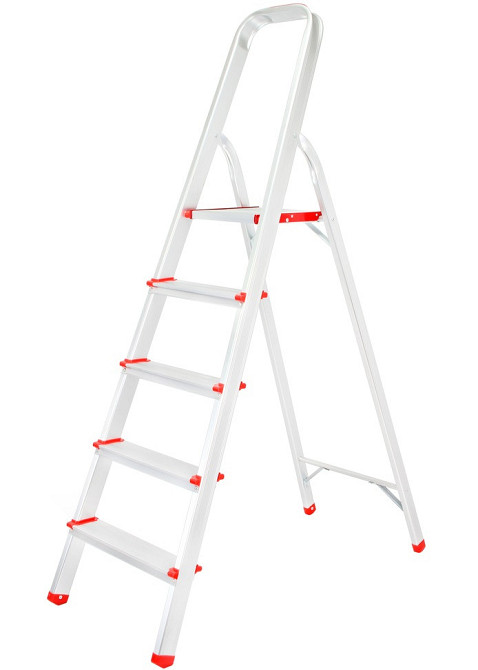 Алюминиевая стремянка лестница двусторонняя 5 ступенек до 150 кг Mar-Pol (M85602) Нововолынск - изображение 1