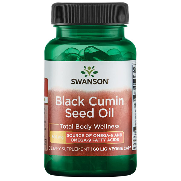 Олія насіння чорного кмину Swanson Black Cumin Seed Oil 500 мг 60 гелевих капсул Луцьк - фото 1