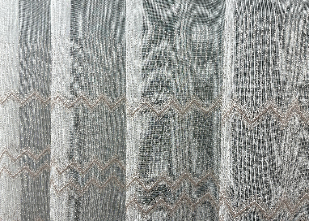 Тюль VR-Textil 1621т Льон з вишивкою і люрексом колір молочний з пудровим 300х270 см (42-0575) Київ - фото 5