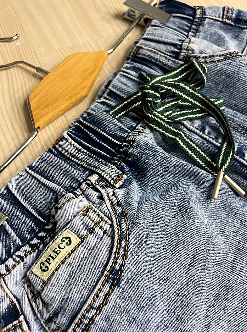 Юбка женская джинсовая ZJY 67501 талия на резинке со шнурком ниже колена разрез сзади голубая, голубой, 44, 42, 110 см, 134 см Киев - изображение 2