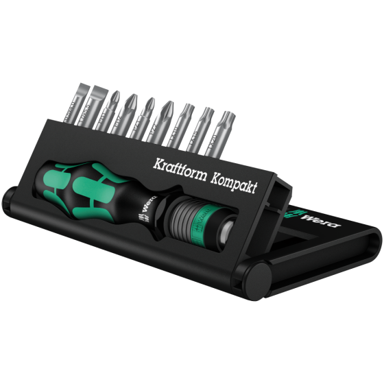 Викрутка Wera  Kraftform Kompakt набір 10шт, бітотримач 1/4", 9 біт PH,PZ,SL 05056653001 Одеса