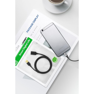 Дата кабель USB 3.0 AM/AF 2.0m US129 Black Ugreen (10373) Вінниця - фото 3